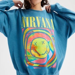 Nirvana oversized sweatshirt in turquoise